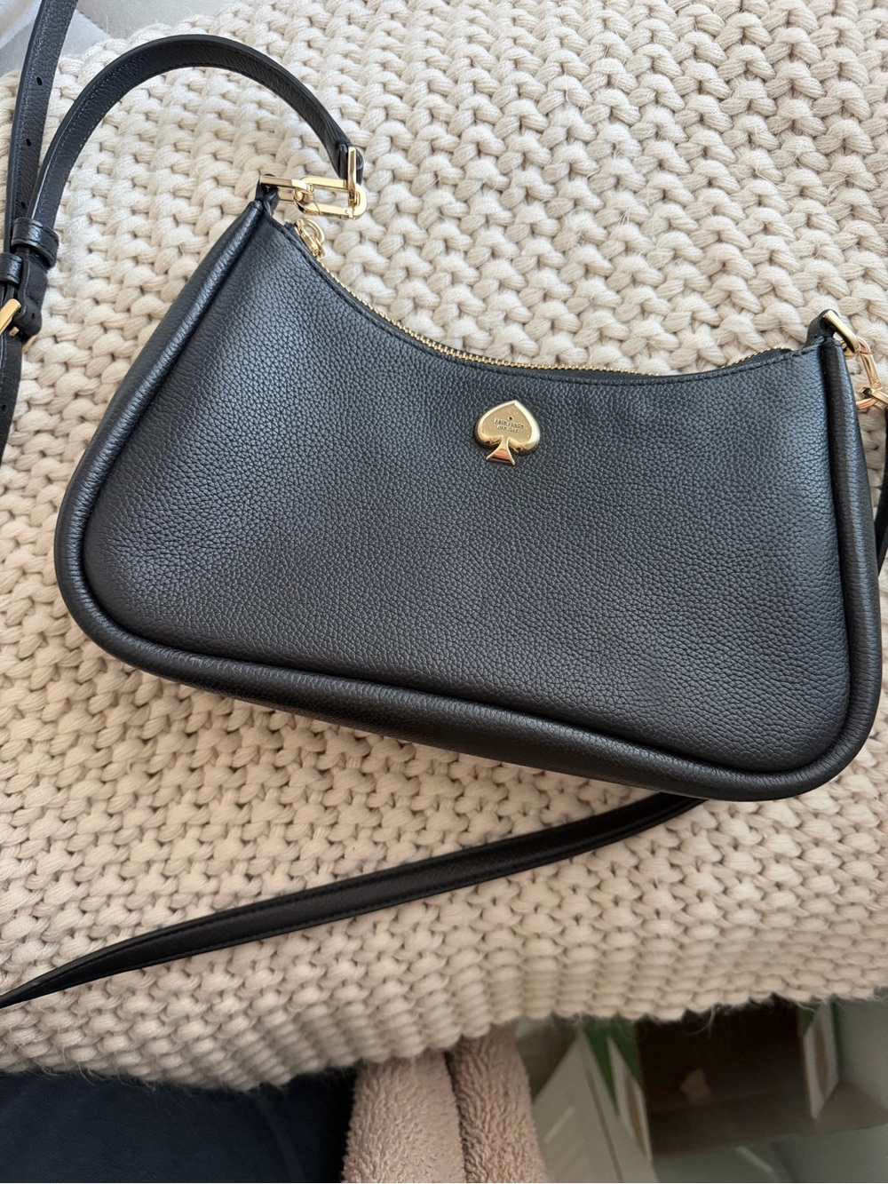 kate spade Black Crossbody Bag with Gold Accents